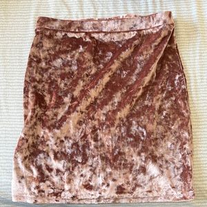 Pink suede pencil skirt